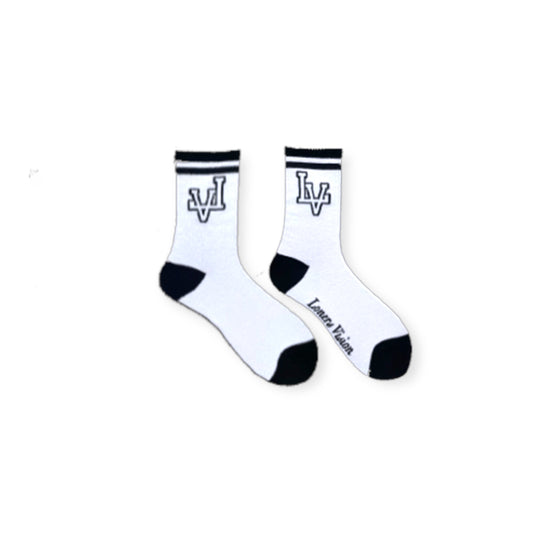 LV Stripe Tube Socks - White/Black